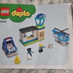 Lego Duplo Police Station Set - Blue, White, and Yellow